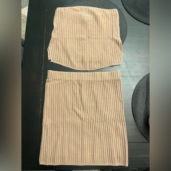 ANRABESS Women's Two Piece Outfits Skirt Bandeau Crop Tops Short Mini Dresses - Picture 7 of 9